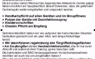 Stellungnahme zum Coronavirus