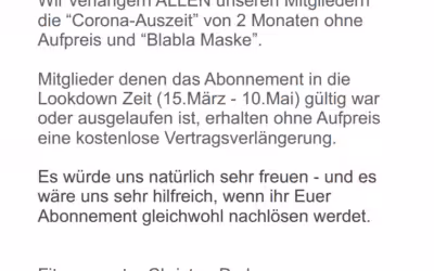 Information – Corona Bonuszeit